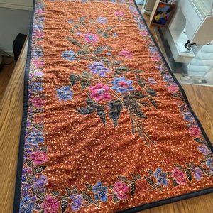 Bali floral panel quilt wall hanging
